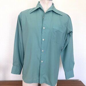 70's Joel - Mint Green - Long Sleeve Shirt - Size Large